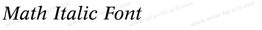 Math Italic Font字体转换